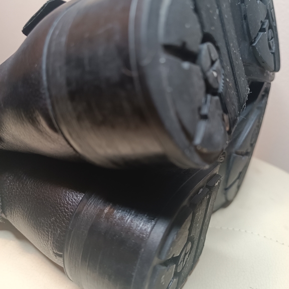 Aquatalia Sami Black Leather Moto Boots Size 10 - Picture 9 of 11